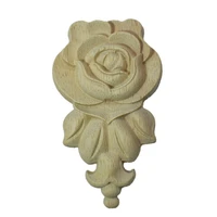 carving natural wood appliques for furniture cabinet unpainted wooden mouldings decal vintage home decor decorative
