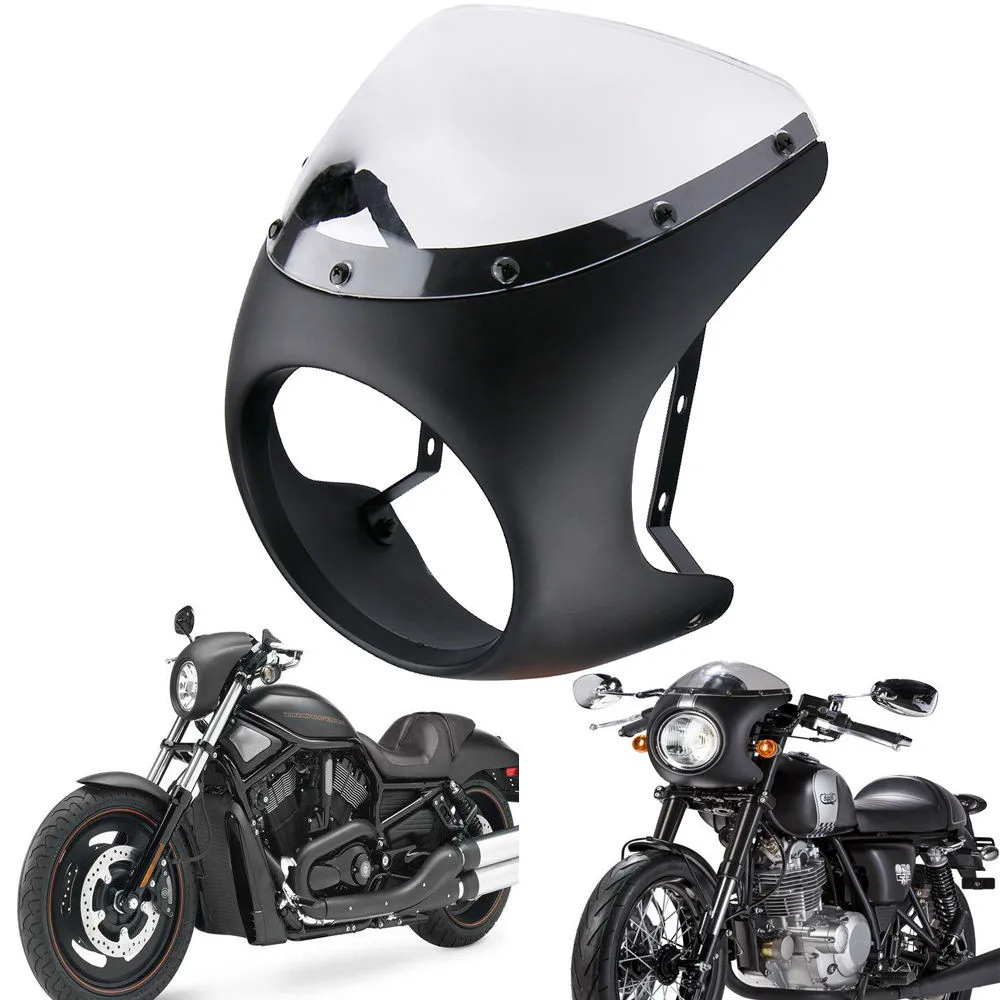 Универсальный 7 &quotфара обтекатель руля лобовое стекло кафе гонщик для Harley Dyna