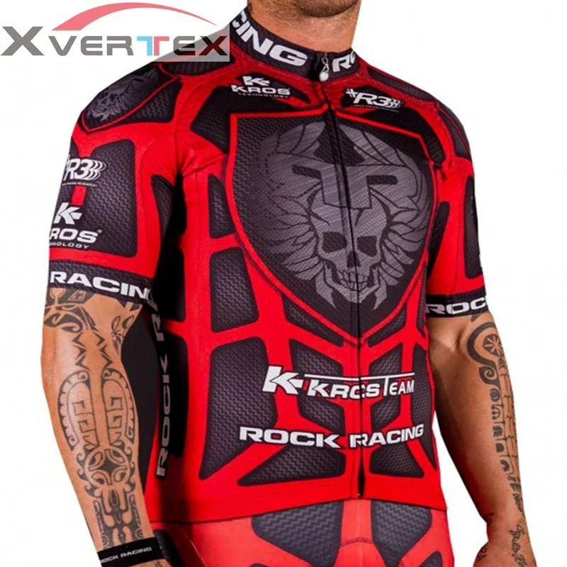 Roack racing красный черный Велоспорт Топы для мужчин 2018 Pro team Vélo летние дышащие с