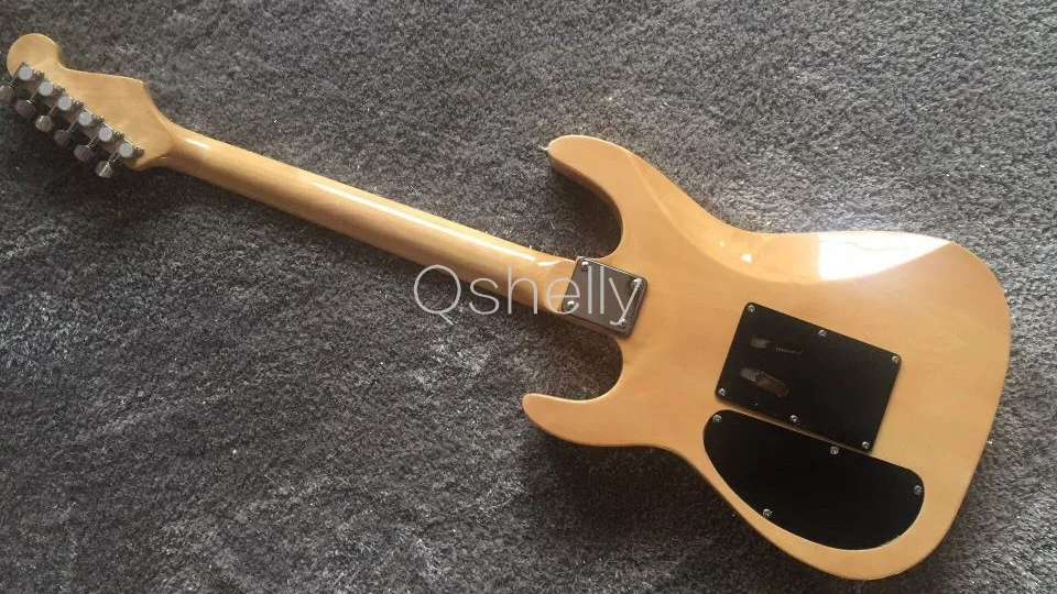 QShelly custom электрическая гитара с натуральным Charvel maple волнистая шея хром floyd rose