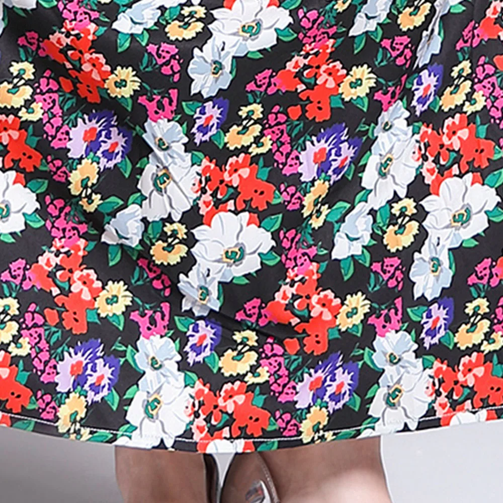 

Floral Printed Woman Maxi Dress Autumn New Lady Slim A-line Party Dresses Runway Style Woman Elegant Long Dresses