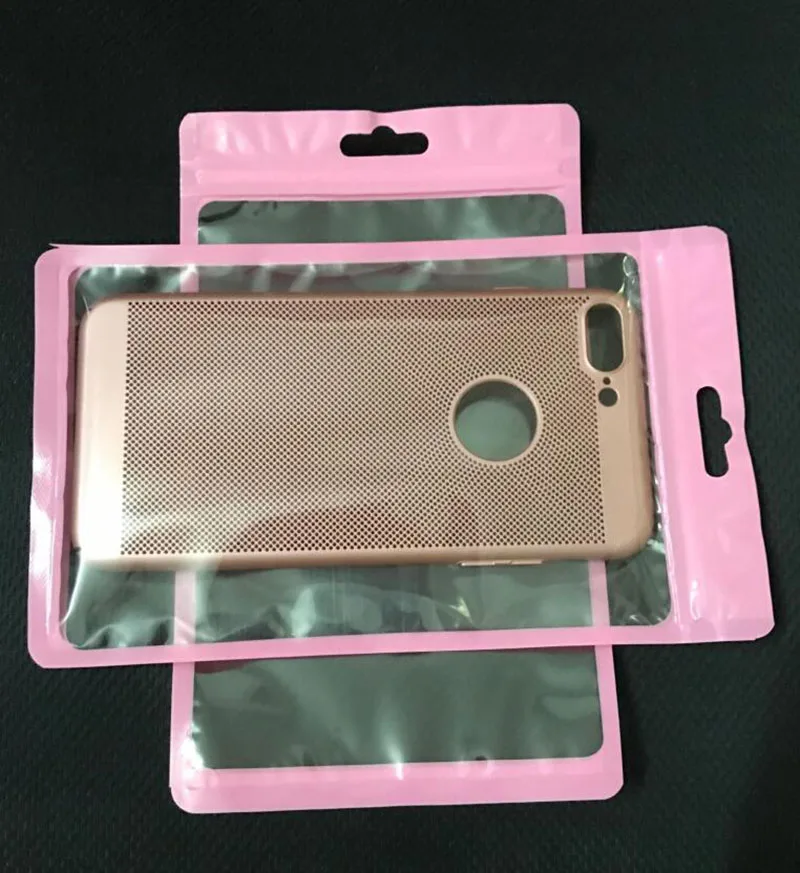 12*20 см двойная прозрачная розовая пластиковая молния розничная упаковка