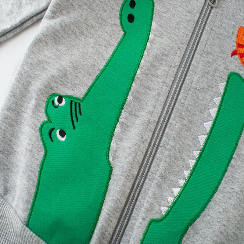 Boy Coats Children's Cartoon Casual Hooded Crocodile Kids Outerwear Zipper Cotton 2-7T Jackets for Boys Spring Coat |