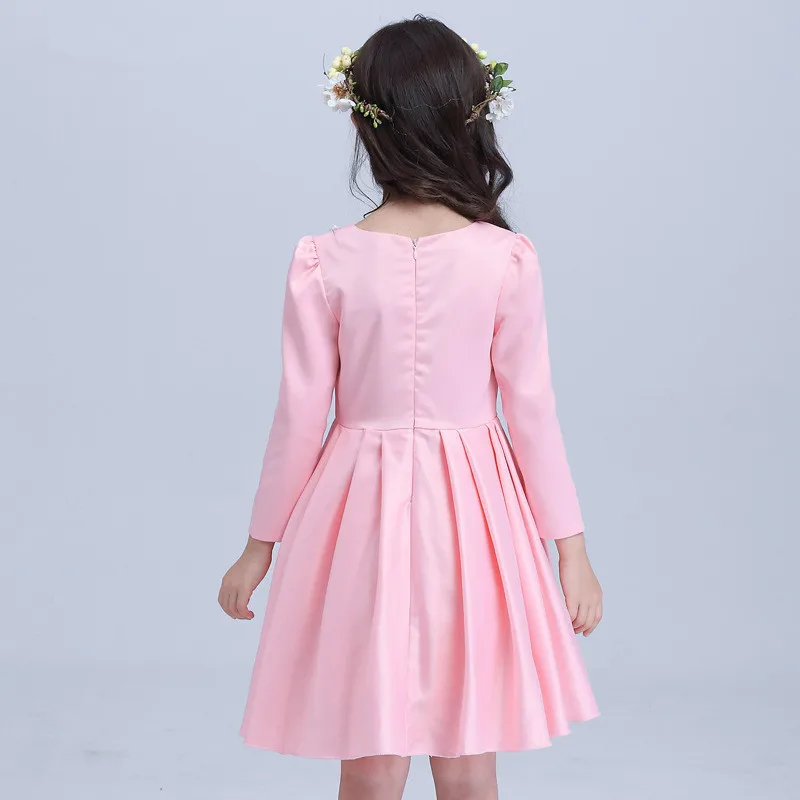 Розовое платье для девочек праздничная одежда с цветочным узором Vestido свадьбы 2018