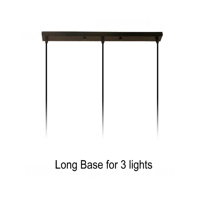 Long base-Black Современные 3 лампы прозрачное Янтарное стекло подвесной светильник E27 светодиодные свисающие светильники для столовой кухни ресторана подвесной светильник - Цвет корпуса: Long base-Black