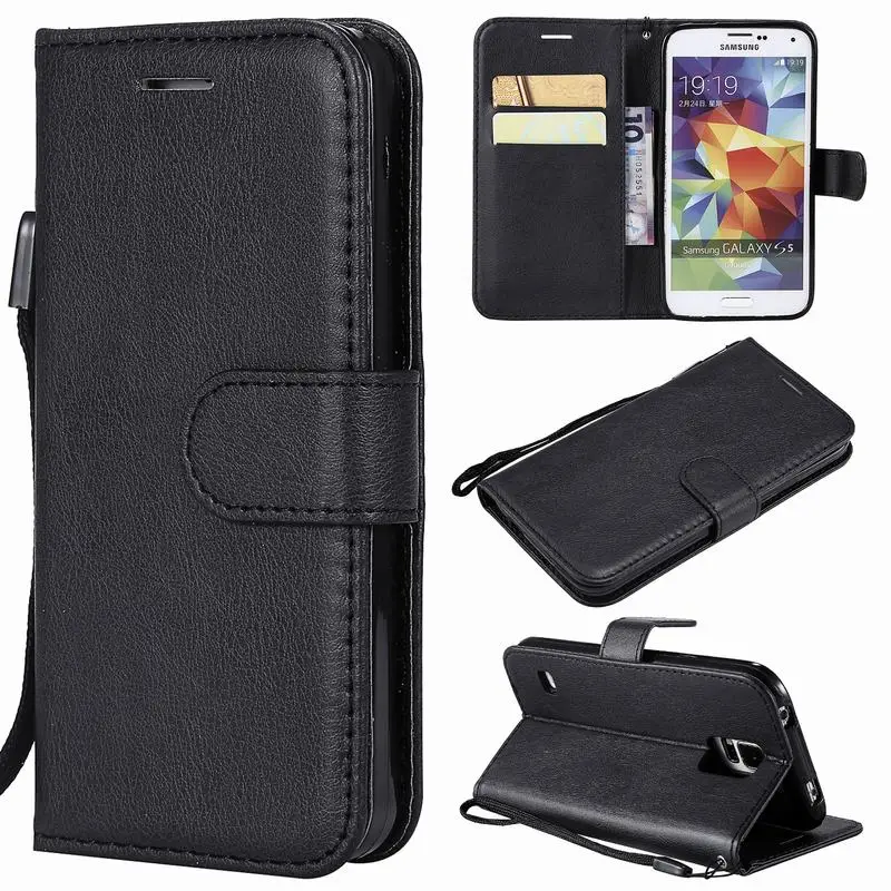 Для samsung Galaxy S5 Neo чехол Флип кожаный кошелек+ Силиконовый мягкий чехол для Coque samsung Galaxy S5 Чехол для телефона Роскошный чехол - Цвет: Черный