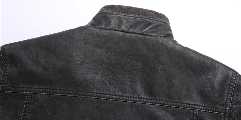 Leather jacket men motorcycle multi pocket zipper leather coat pu faux suede jacket male jaqueta couro motor montu Size 4XL 5XL