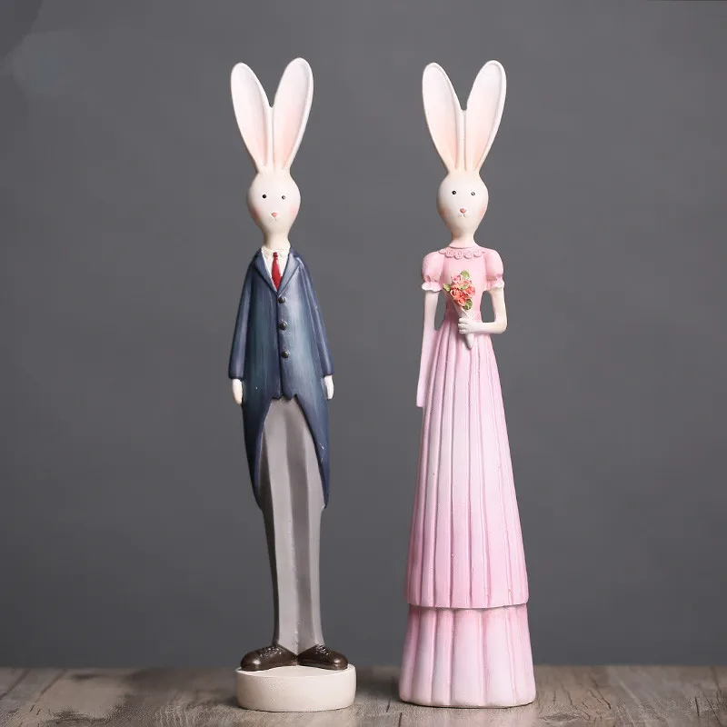 Поделки из резины сельской свадьбы пара фигурка кролика Современный домашний