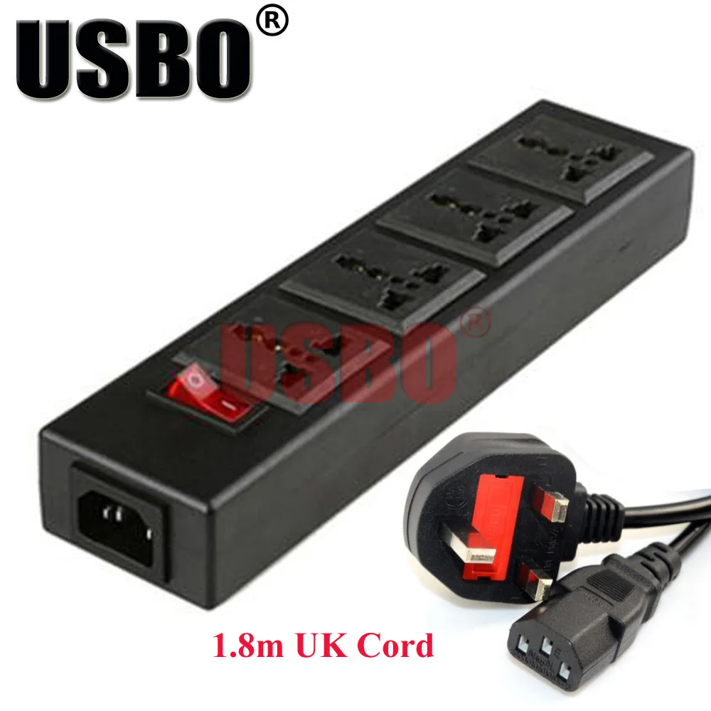 Черный 250v 10a 4 jack многофункциональный универсальный адаптер питания розетка PDU полоса проводка плата удлинитель разъем шнур питания конвертер