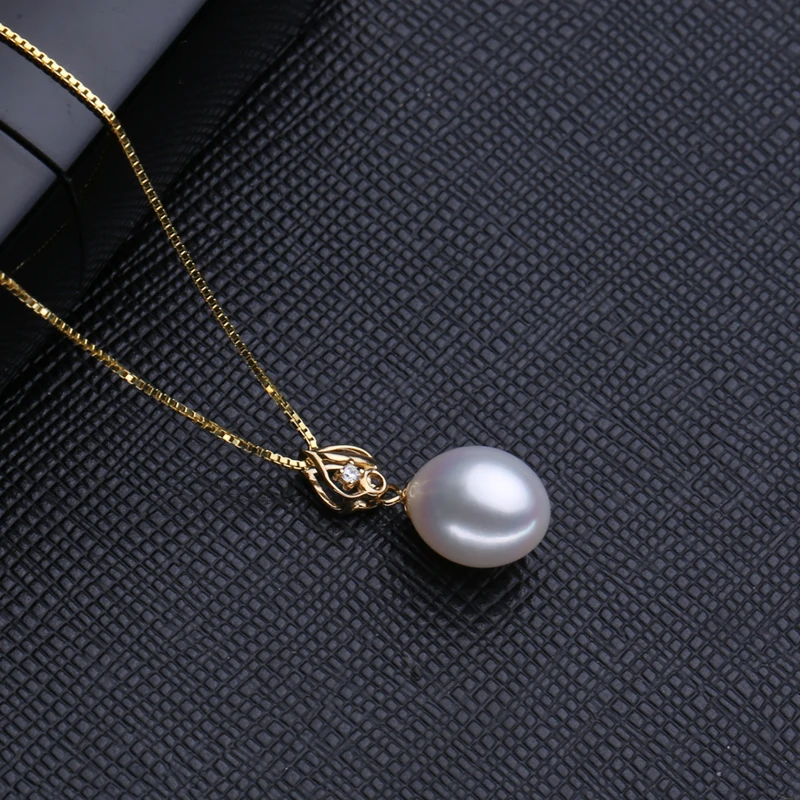 FENASY 18K Yellow Gold pendant pearl Jewelry AU750 gold heart for lovers pendants send s925 silver necklace | Украшения и