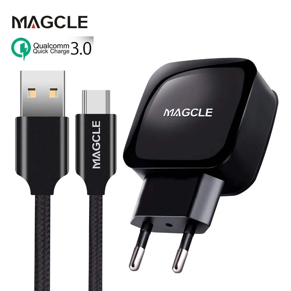 Быстрое зарядное устройство 3,0, MAGCLE быстрое настенное зарядное устройство QC3.0 QC2.0 USB адаптер 18 Вт портативное настенное зарядное устройство для Iphone X 8 samsung+ 2A кабель