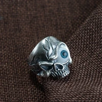 100s990 thai silver craft restoring ancient ways ring wholesale fashion resin skull eye male act the role ofing is tasted