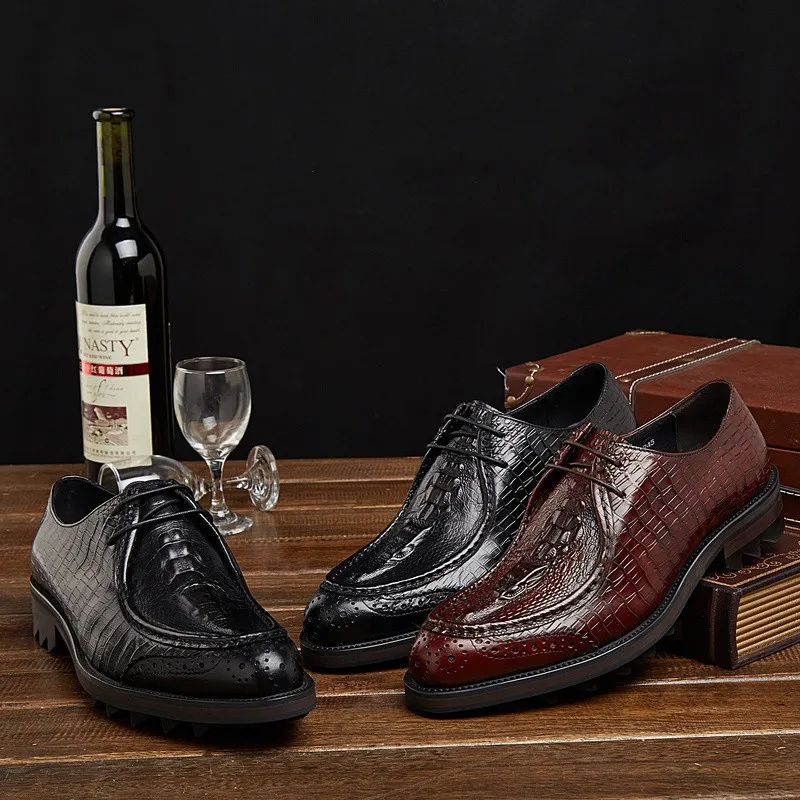 2017 Мода Итальянский Роскошные Мужчины Обувь Из Натуральной Кожи Крокодила