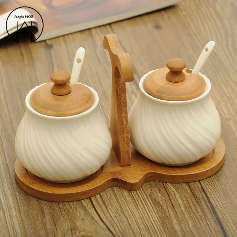 Дешевые минималистский 2 комплекта сахарница керамическая приправ кухонная