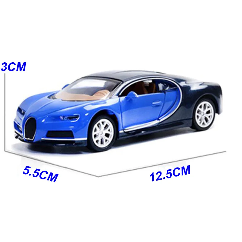 Игрушечный автомобиль Bugatti Chiron в масштабе 1:32 из металлического сплава литой