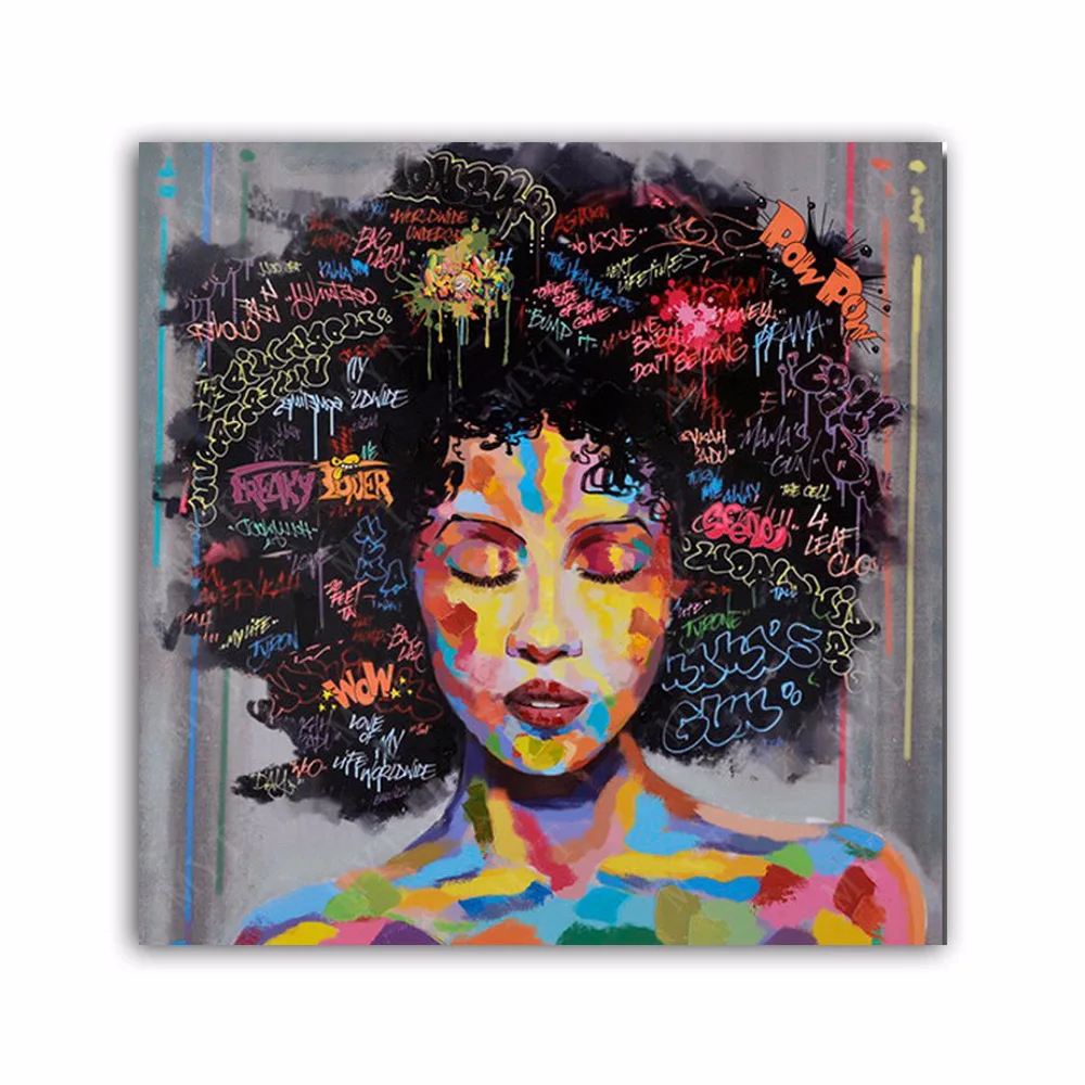 Wall art painting pictures Portrait Africa American Graffiti poster Canvas Printings decoration Unframed | Дом и сад