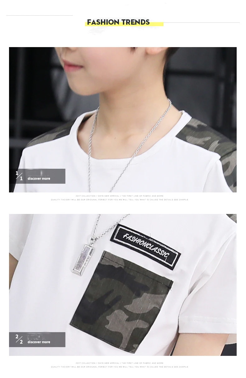 Summer Boys Comouflage Clothing Sets Short-Sleeve Shirts+Pants Clothes Sets For Kids Sports Suits Teenager Tracksuits