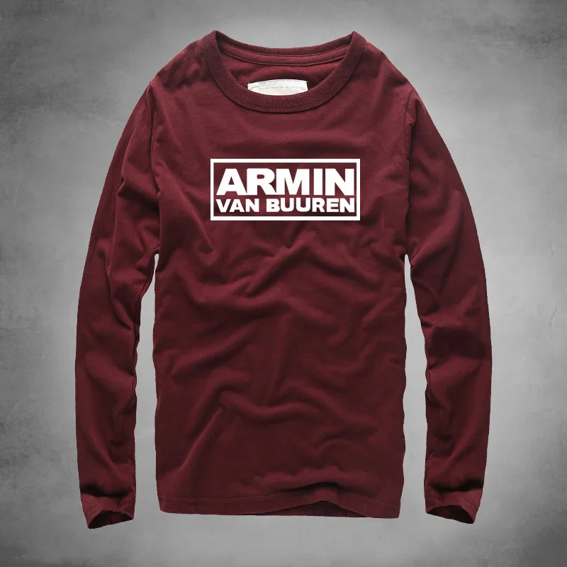 Модные мужские футболки с длинным рукавом DJ Armin Van Buuren Trance EDM Футболки Осень Зима