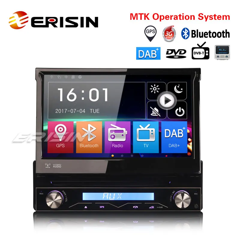 Erisin ES6588K 1 Din 7 дюймовый автомобильный DVD GPS плеер Bluetooth SD радио DAB +