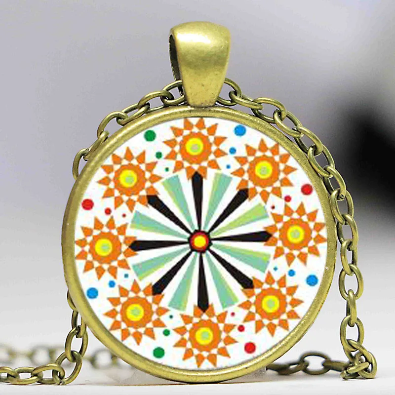 Очаровательное винтажное серебряное ожерелье с мандалой ювелирные изделия