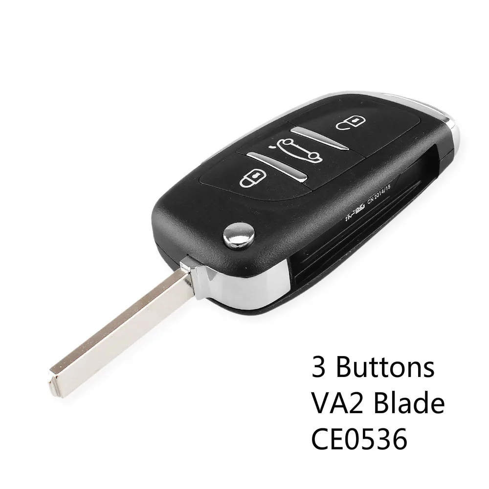 3 Buttons KEYYOU Uncut VA2/HCA CE0536 пустой чехол 2/3 BT модифицированный откидной Складной автомобильный чехол-брелок для Citroen C2 C3 C4 C5 C6 C8 - Количество кнопок: 3 Buttons
