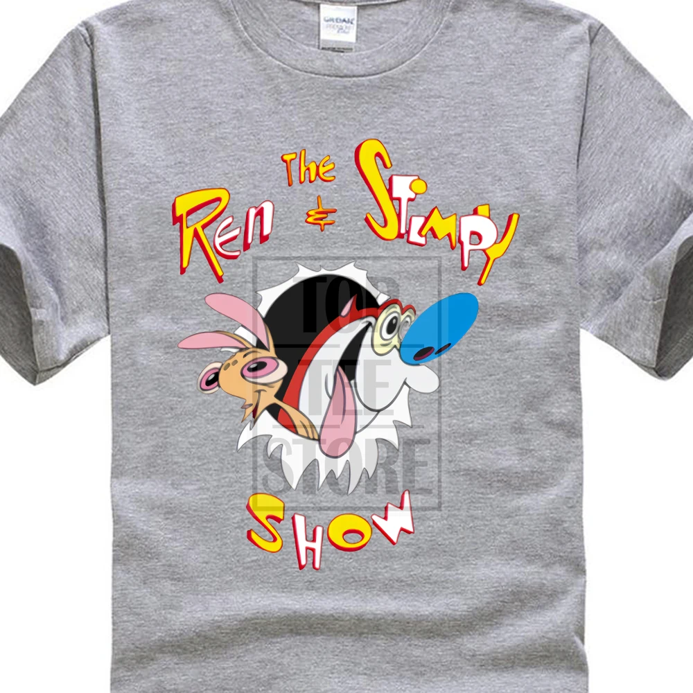Серый Ren And Stimpy Show Футболка модная одежда Размер S 3Xl подарок 2 Новинка от нас - Цвет: Серый