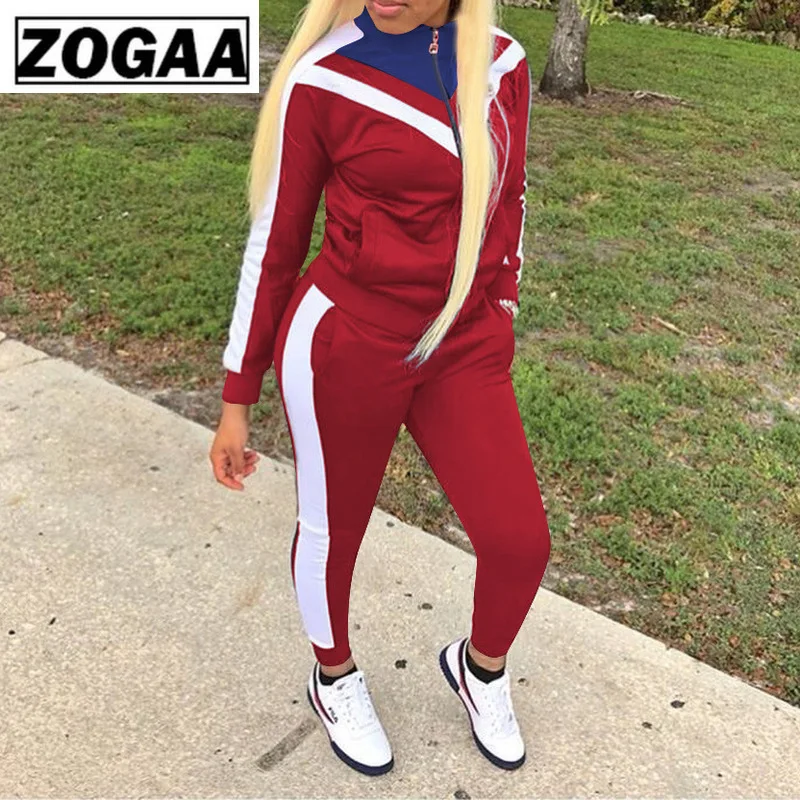 ZOGGA 2 шт. женская спортивная одежда повседневная с длинным рукавом весенний
