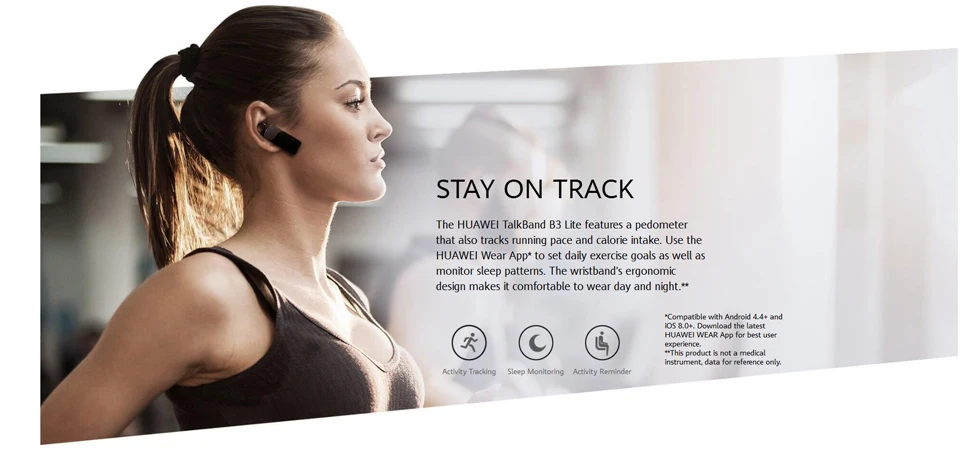 Смарт-браслет huawei Talkband B3 Lite, bluetooth-гарнитура, ответ/завершение вызова, запуск, сон, Автотрек, будильник, сообщение