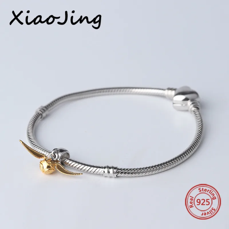 New design 925 Sterling Silver charms Golden Snitch Beads Fit original Pandora Bracelets Pendant diy Jewelry making 925 Gifts