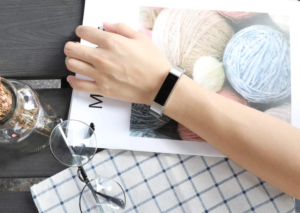 Миланский сменный ремешок из нержавеющей стали для Fitbit Alta HR серебристый