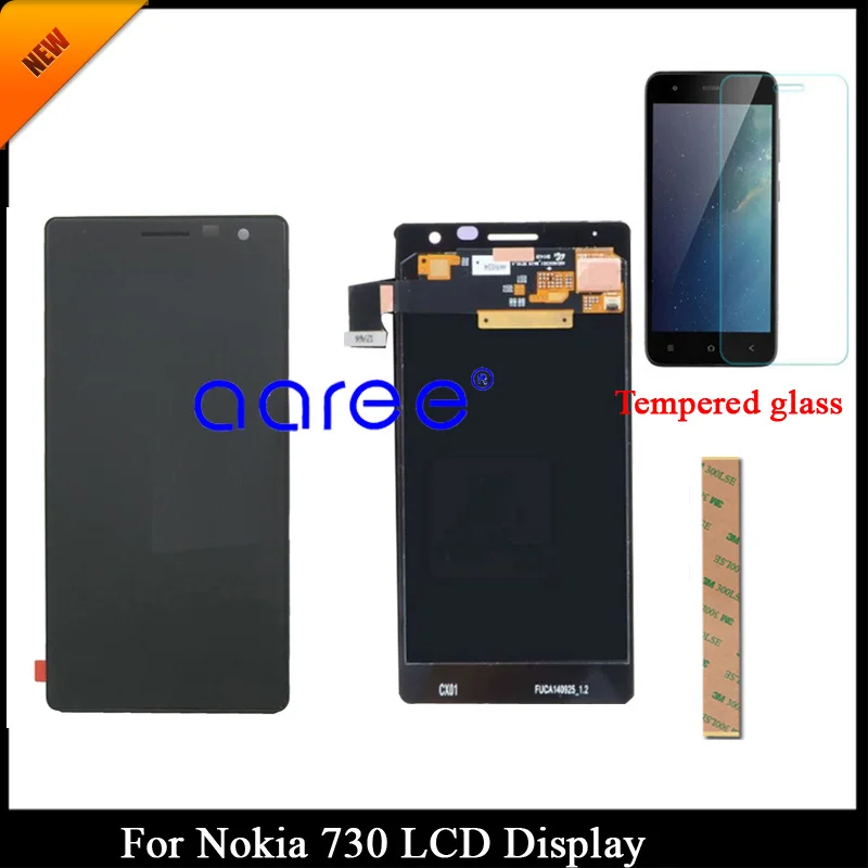 100% протестированный класс AAA ЖК дисплей для Nokia 730 экран 735 сенсорный дигитайзер в