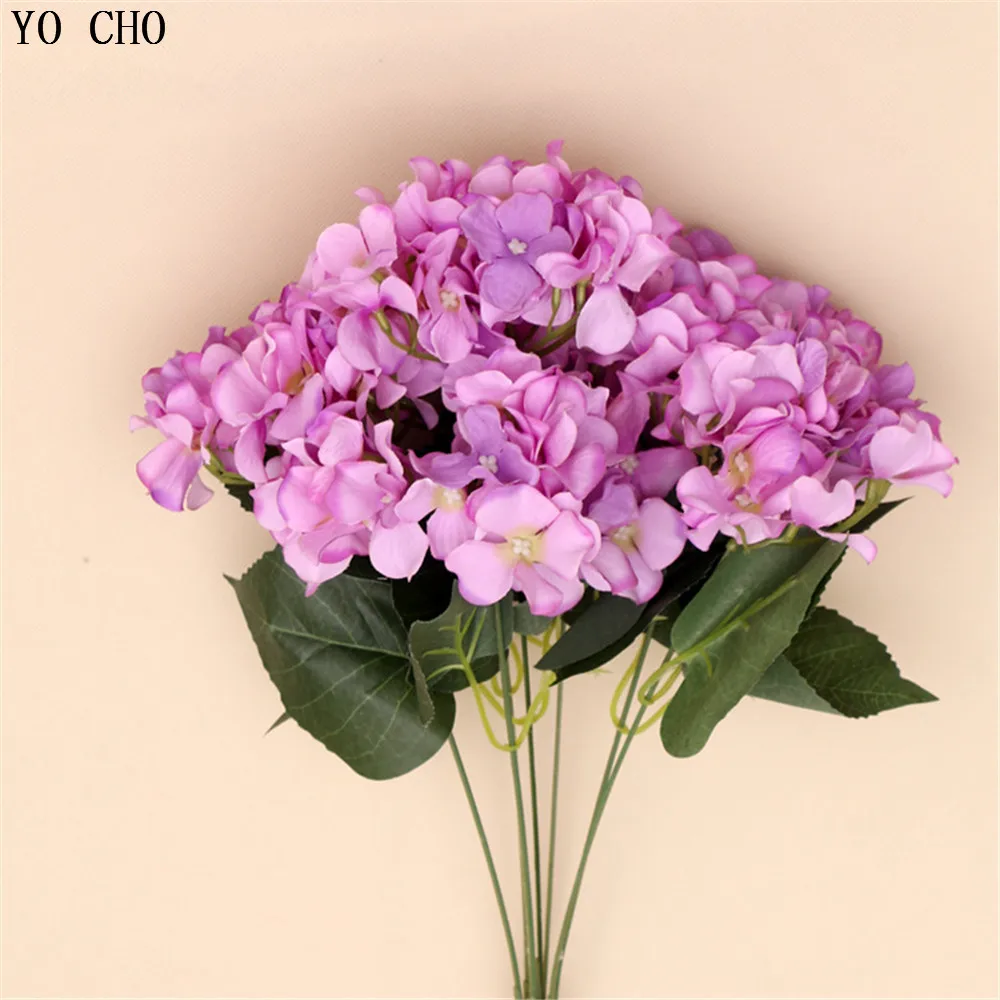 Большой Шелковый букет гортензии искусственные цветы свадебные украшения