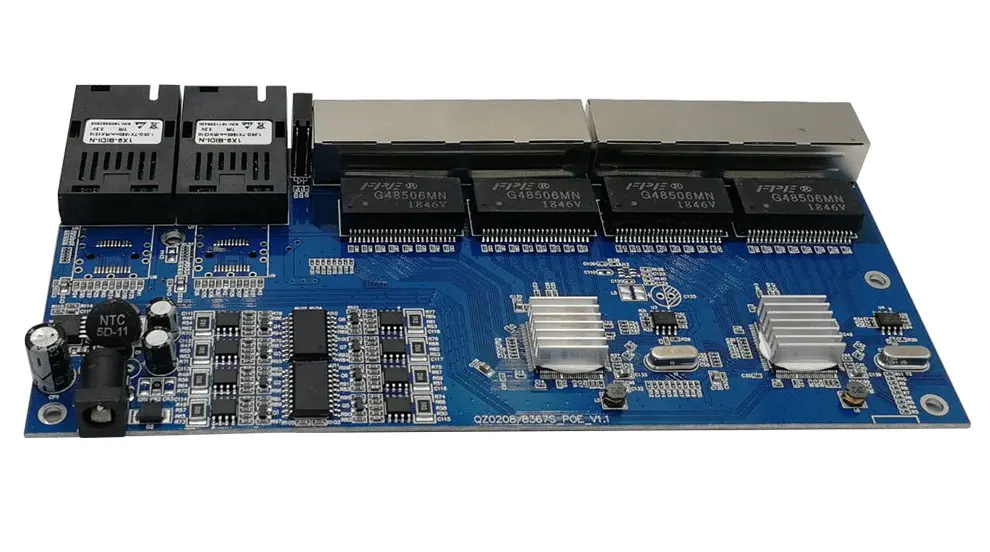 8 RJ45 2 SC POE волоконный гигабитный Ethernet коммутатор волоконно-оптический одномодовый UTP порт 10/100/1000 м плата PCBA 3 шт
