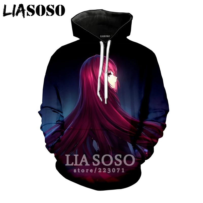 LIASOSO/Новая зимняя толстовка с 3D принтом для мужчин и женщин, аниме, Fate Grand Order, толстовка унисекс с длинными рукавами, милый Повседневный пуловер, A127-28