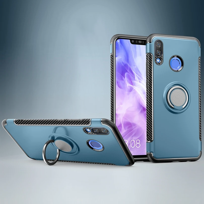 Для Huawei Nova 3 / Nova3 6 &quotчехол для автомобиля Броня чехол с кольцом подставка кожа