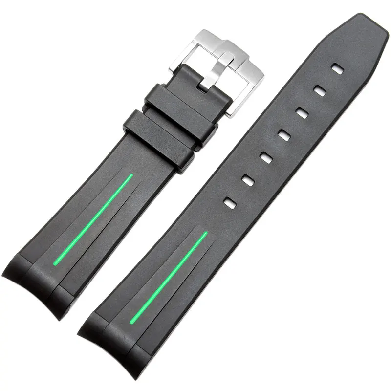Silicone Rubber bracelet 20mm watchband sport watch strap curved interfaces wristband waterproof accessories belt | Наручные часы