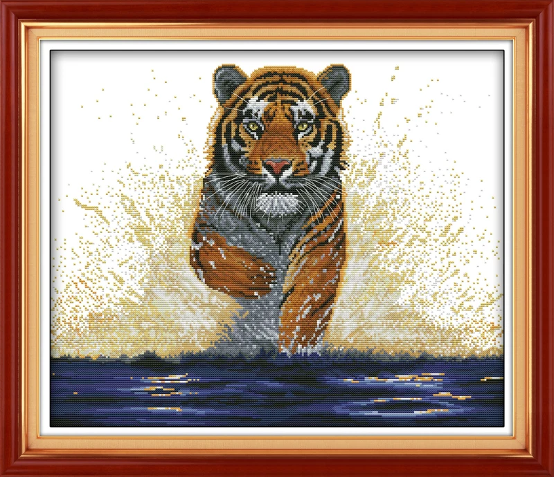 D167 Joy Sunday Jungle beast wolf/tiger/leopard/lion DIY холст DMC Счетный Набор для вышивания крестиком Набор для вышивания рукоделие - Цвет: D167
