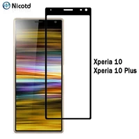 nicotd on for sony xperia 10 tempered glass full coverd film for sony xperia 10 plus x10 protector screen 2 5d protective glass