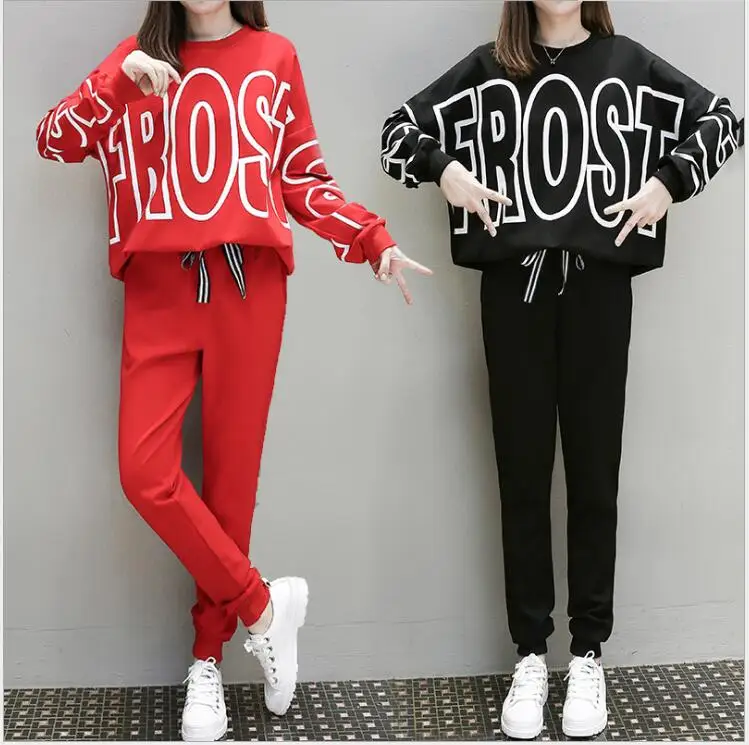 2017 осенние и зимние новые корейские модные повседневные движение костюм два