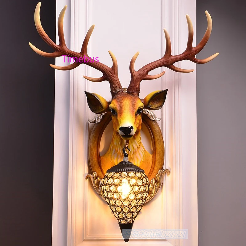 Лаки Олень Рог бра Nordic отель караоке Гостиная фон Ресторан прикроватные тумбочки