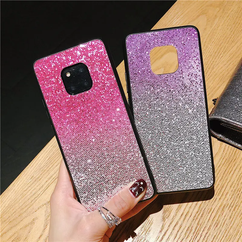 Чехол для Huawei Mate 20 Pro силиконовый чехол градиентный Блестящий Мягкий Lite Fundas |