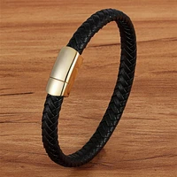 xqni simple design geometric veins genuine leather bracelet accessories steel color new classic boys gift hand jewelry