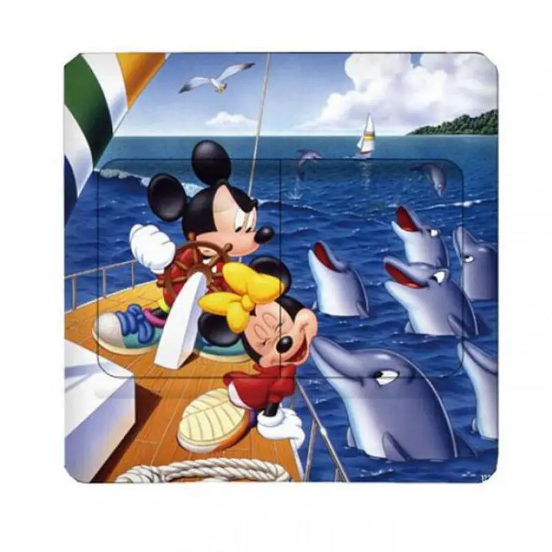 2 шт. креативные Микки наклейки с мультипликационным переключателем для гостиной