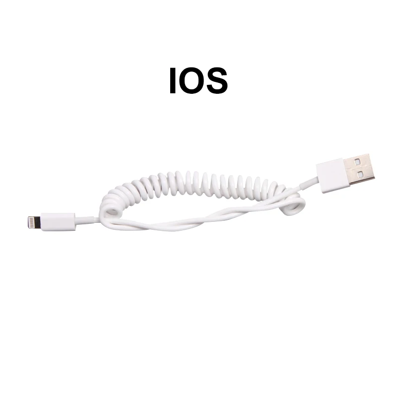 IOS Android IOS type C портативный кабель для передачи данных с пружиной для DJI Phantom 3/4 PRO+ Inspire 12 подходит для IPhone IPad Android телефонов - Цвет: IOS