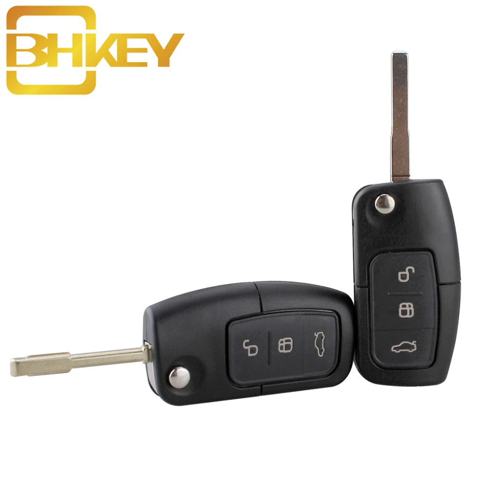 Складной необработанный автомобильный чехол BHKEY с 3 кнопками оболочка для