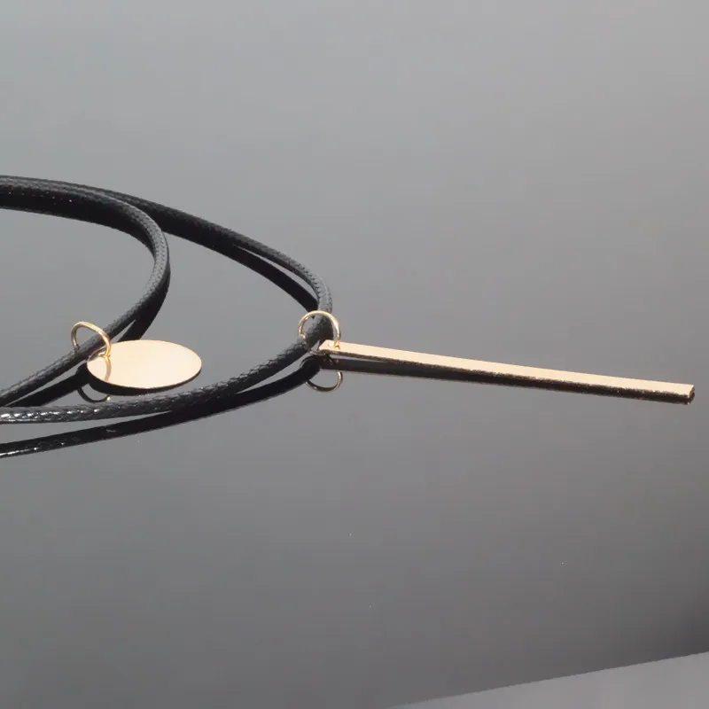 Классический черный бархатный кожаный чокер с веревками простой многослойный