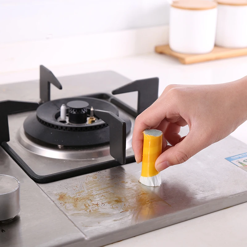 

2 Stainless Steel Rod Cleaning Brush For Kitchen Tableware Kitchenware Clean Up Stubborn Grease Cleaning Brush For Kitchen Tools