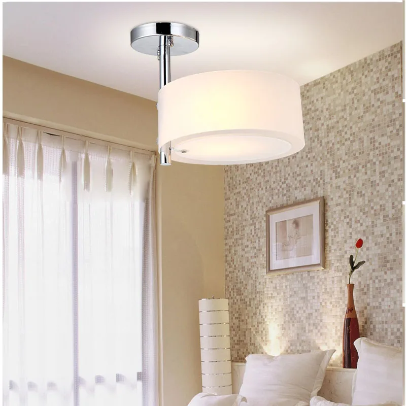 Lustres Brief Home Deco, Круглый акриловый потолочный светильник для гостиной, современный светильник DIY для Спальни 3* E27, хромированная железная потолочная лампа