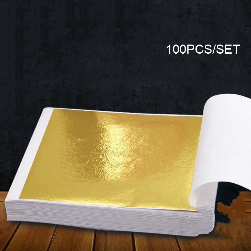 100 шт. золотых листков фольги бумаги для искусства слизи DIY позолота ногтей