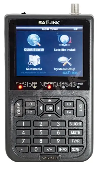 Satlink WS 6908 DVB S FTA С &amp Ку диапазон Спутниковое Finder Метр 3.5 &quotЖК ДИСПЛЕЙ USB JPG MP3|mp3 to ipod
